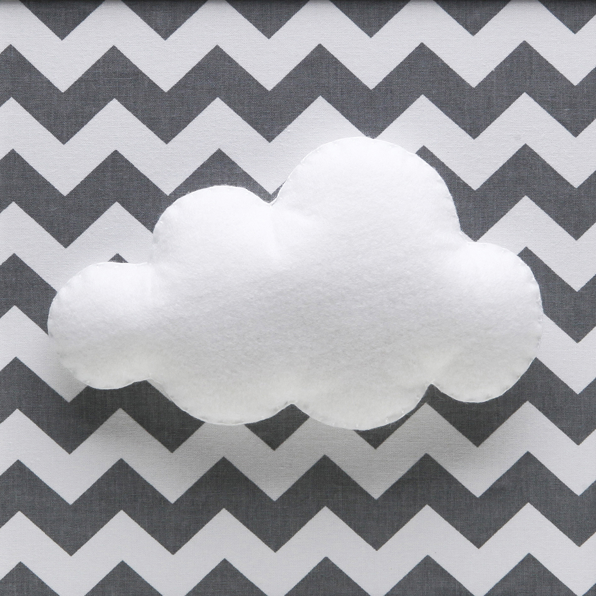 Quadro Decorativo Nuvem Chevron Cinza Quarto Bebê Infantil Menina Menino
