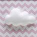 Quadro Decorativo Nuvem Chevron Rosa Quarto Bebê Infantil Menina