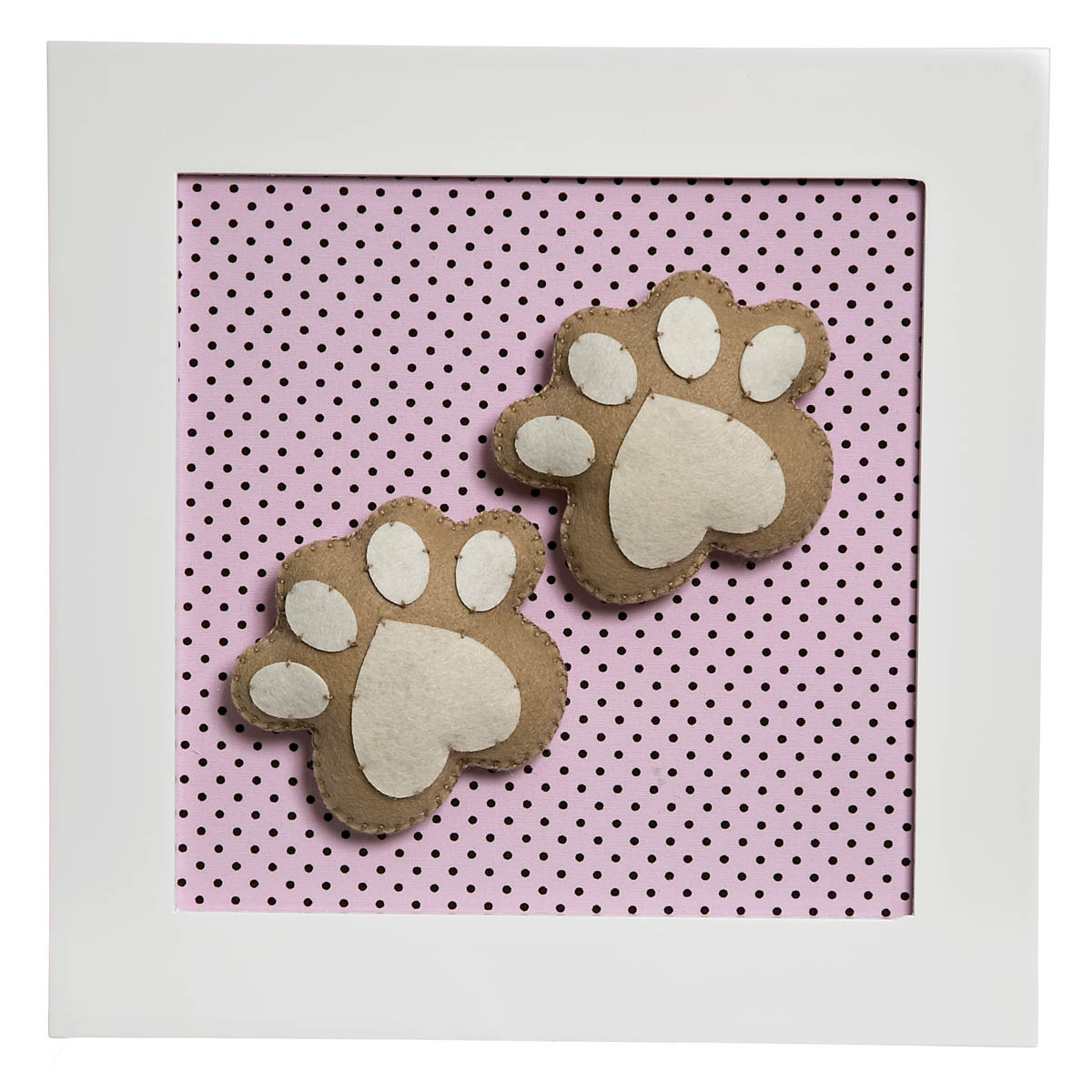 Quadro Decorativo Patinhas De Ursa Quarto Bebê Infantil Menina