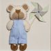 Quadro Decorativo Ursinho Com Catavento Quarto Bebê Infantil Menino