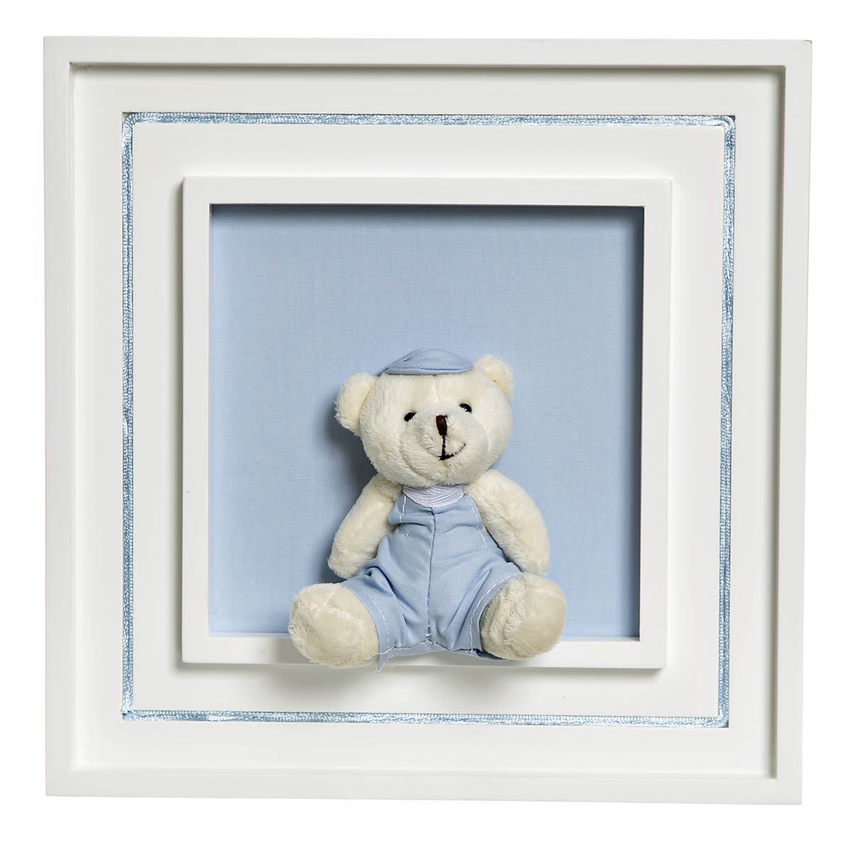 Quadro Príncipe Com Urso Boné Quarto Bebê Infantil