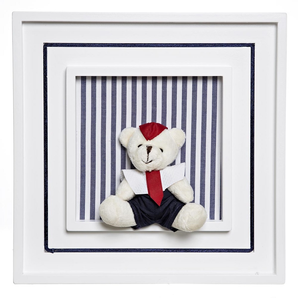 Quadro Príncipe Ursinho Marinheiro Quarto Bebê Infantil Menino