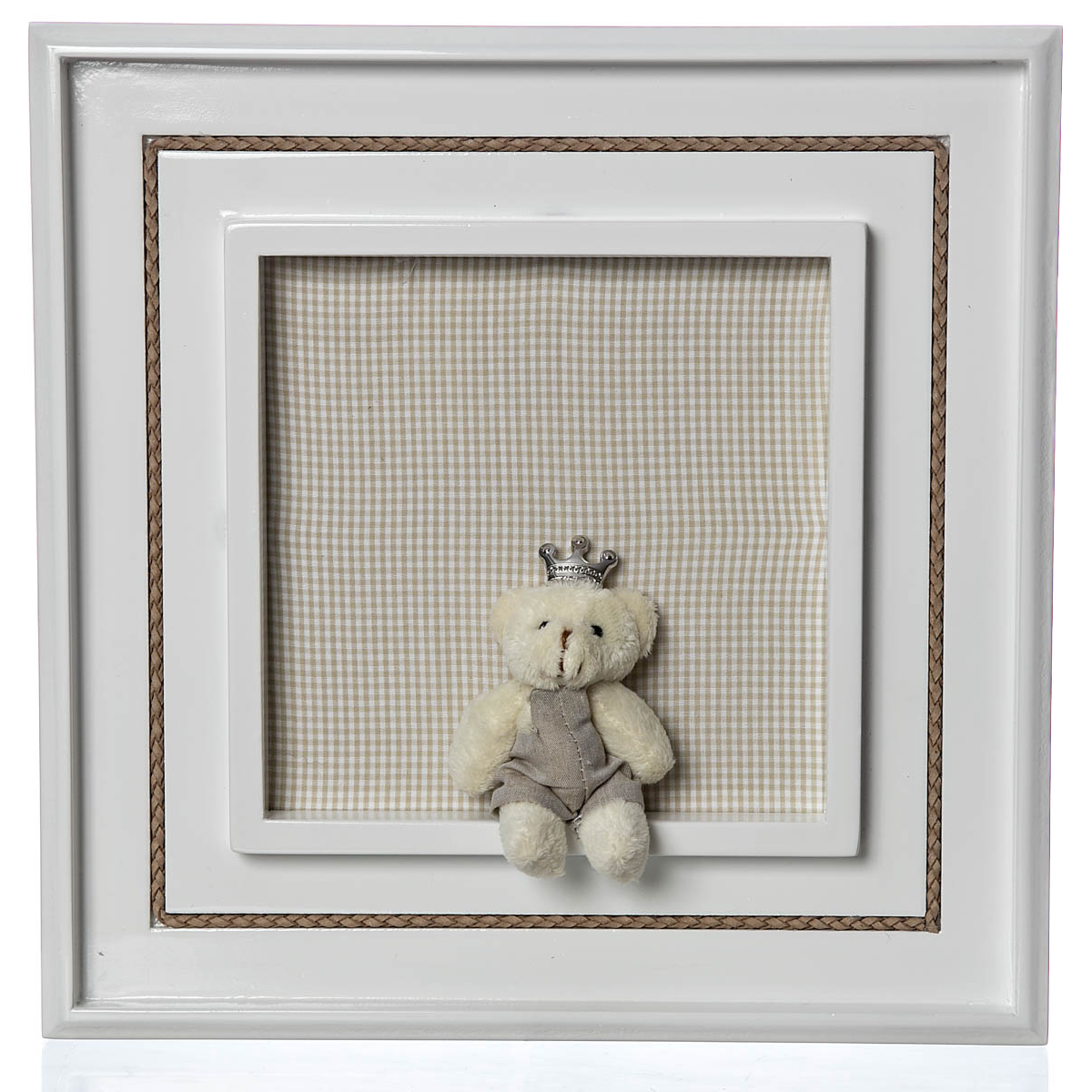 Quadro Príncipe Urso Mini Bege Quarto Bebê Infantil Menino