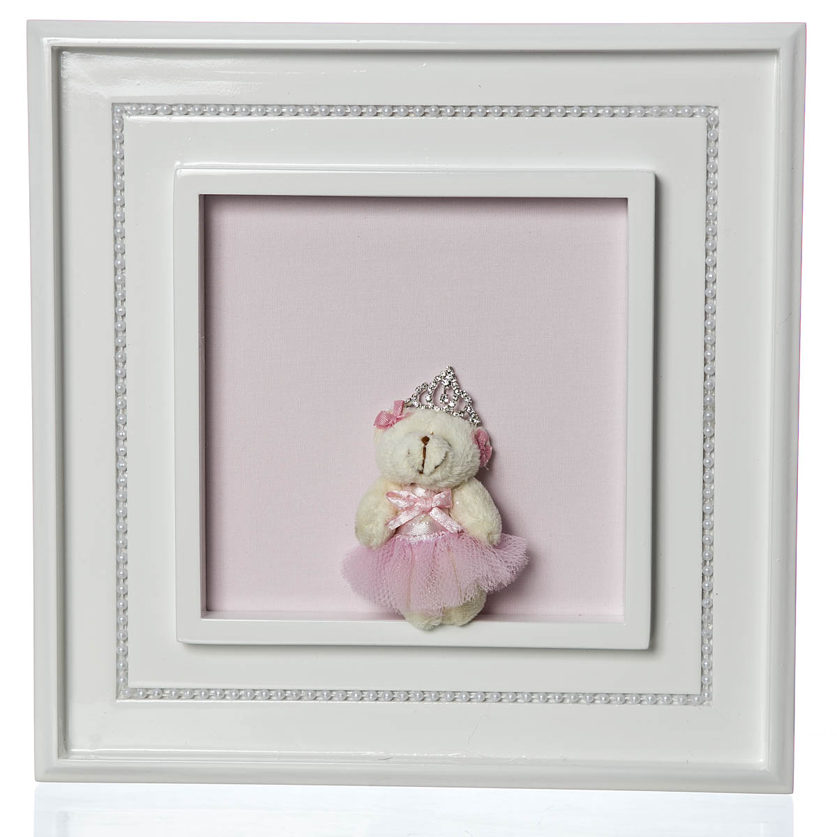 Quadro Princesa Pérolas Ursa Mini Bailarina Quarto Bebê Infantil