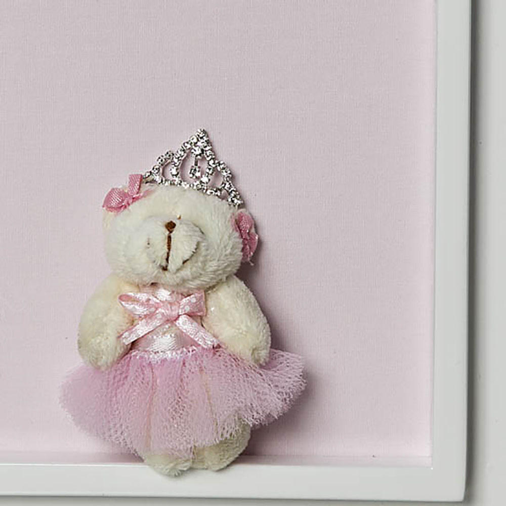 Quadro Princesa Pérolas Ursa Mini Bailarina Quarto Bebê Infantil