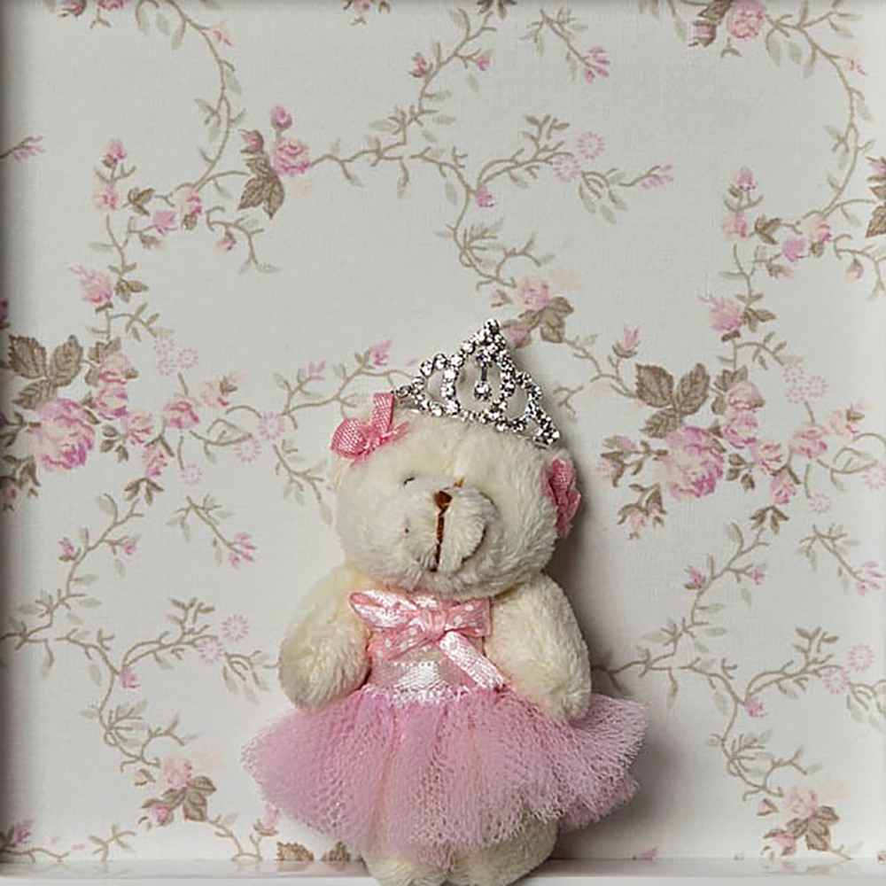 Quadro Princesa Strass Ursa Mini Bailarina Quarto Bebê Infantil Menina