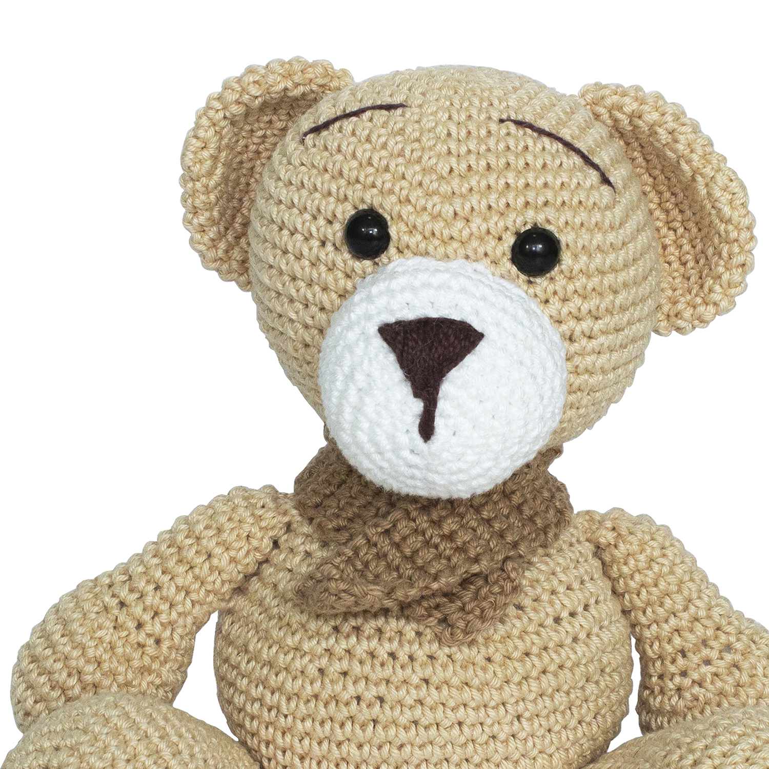 Urso Ted de Cachecol Bege Amigurumi Crochê Quarto Bebê Infantil Menino