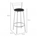 [OUTLET] Banqueta Ângela Cromada e Preta 94 cm