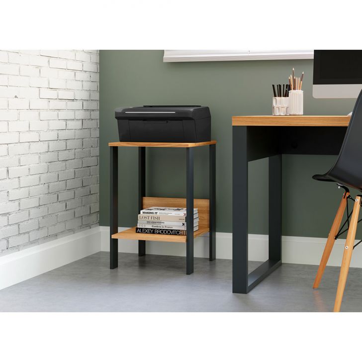 [OUTLET] Mesa Lateral Quadrada Anah Freijó e Preta