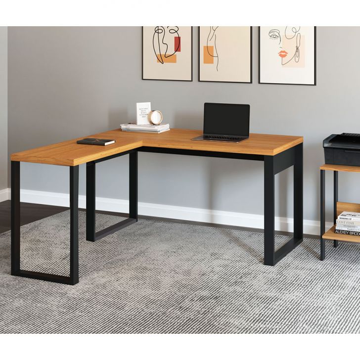 [OUTLET] Mesa de Escritório Anah Freijó e Preta