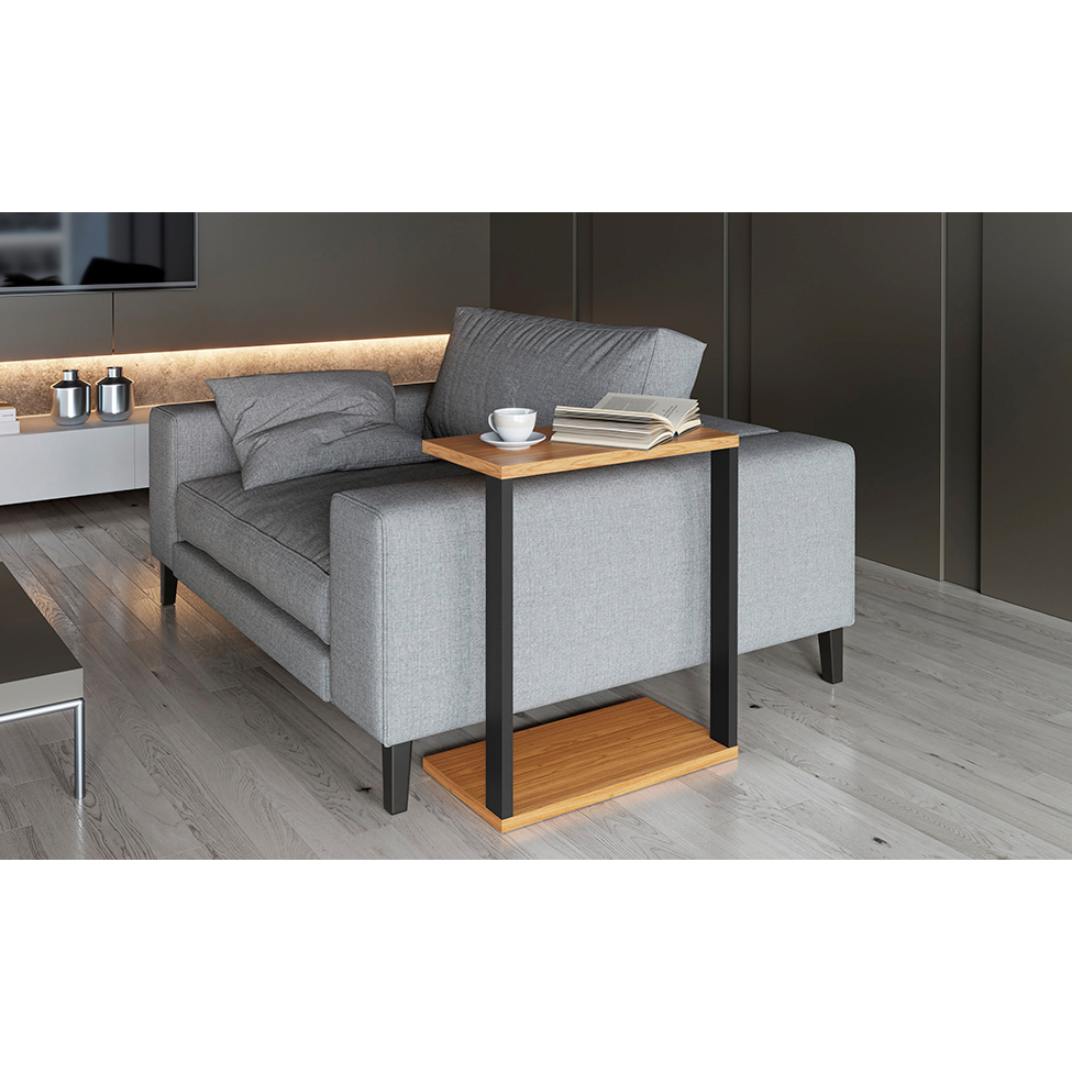 Mesa Lateral Pernambuco Freijó e Preta 60 cm