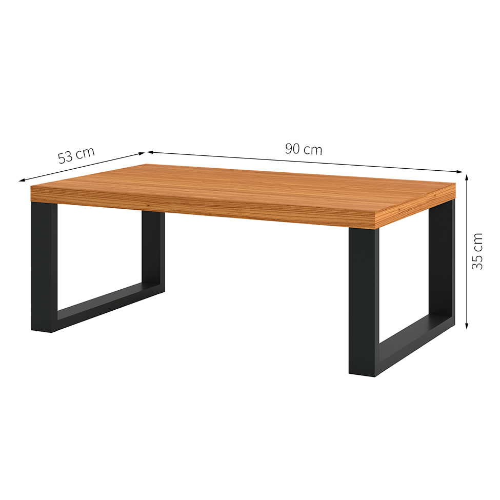 Mesa de Centro Pernambuco Freijó e Preta 90 cm