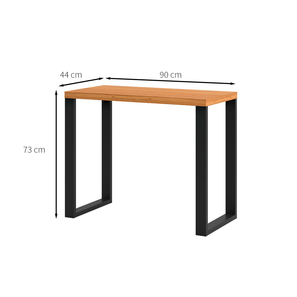 Mesa de Escritório Anah Freijó e Preta 90 cm