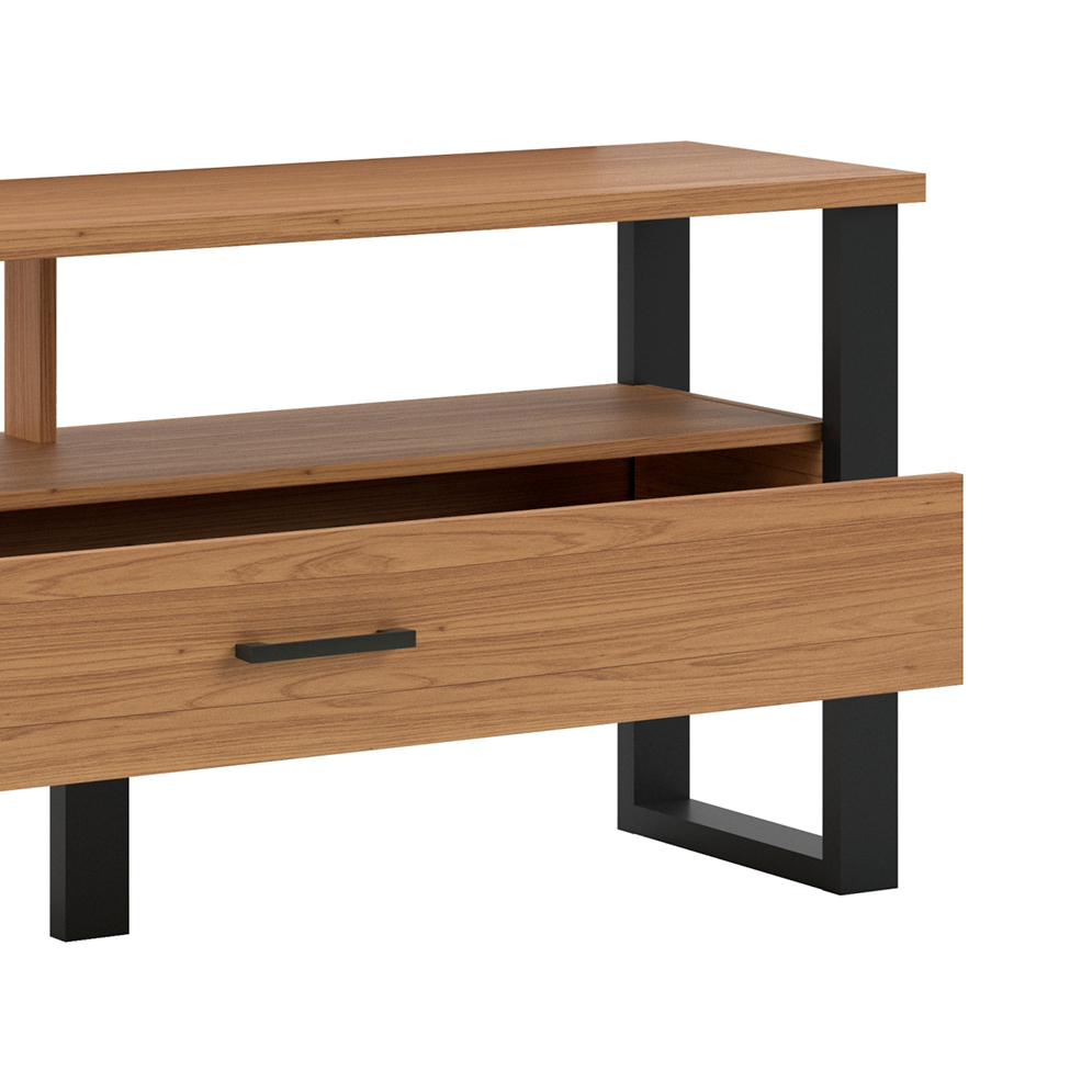 Rack Pernambuco 1 GV Freijó e Preto 140 cm