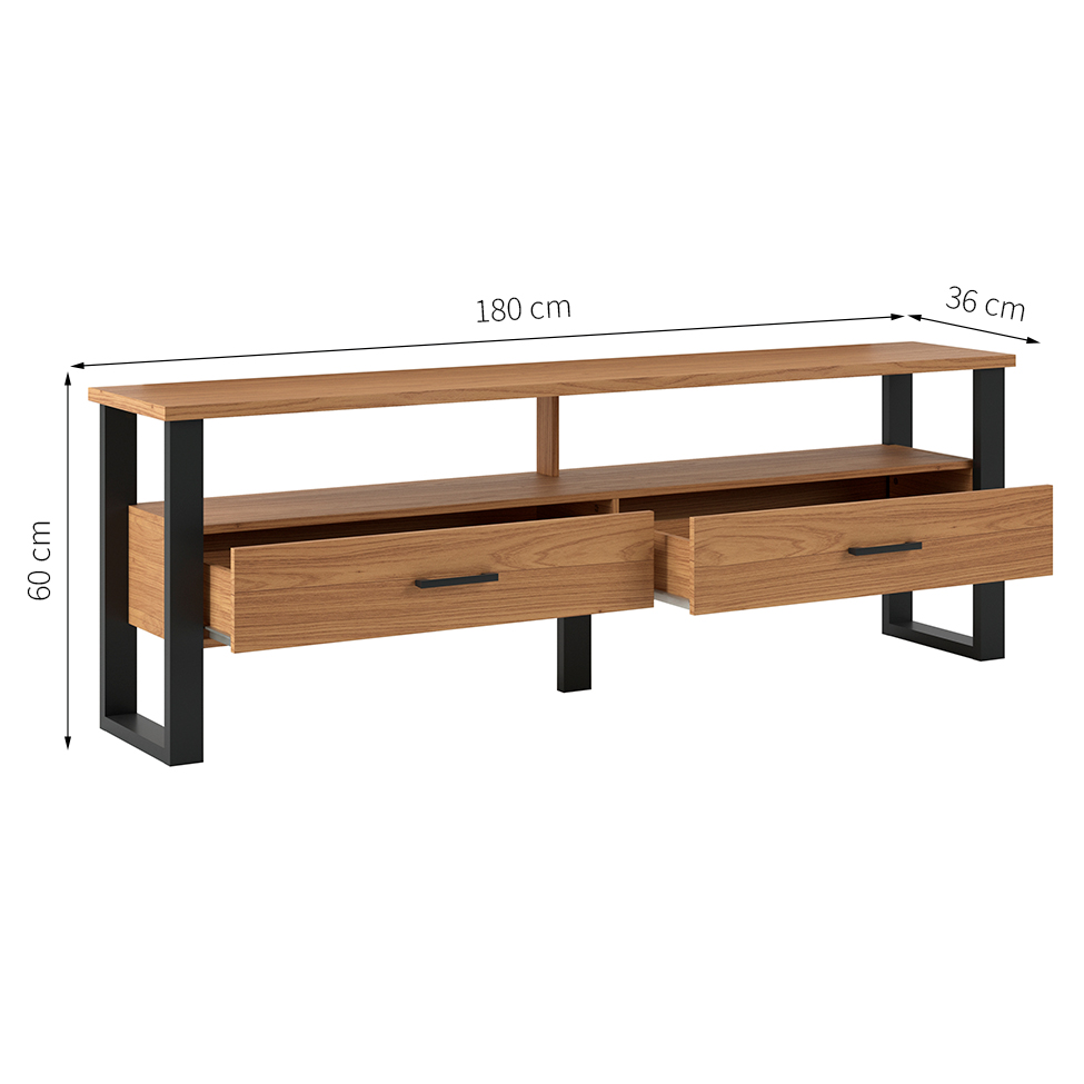 Rack Pernambuco 2 GV Freijó e Preto 180 cm