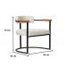 Kit 02 Poltronas Ohio Braço Madeira Linho Marfim Estrutura Bronze