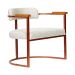 Kit 02 Poltronas Ohio Linho Bege Estrutura Bronze