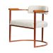 Kit 02 Poltronas Ohio Linho Bege Estrutura Bronze