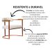 Kit 02 Poltronas Ohio Linho Bege Estrutura Bronze