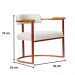 Kit 02 Poltronas Ohio Linho Bege Estrutura Bronze