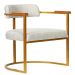 Kit 02 Poltronas Ohio Linho Bege Estrutura Dourado