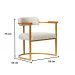 Kit 02 Poltronas Ohio Linho Bege Estrutura Dourado