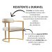 Kit 02 Poltronas Ohio Linho Marfim Estrutura Dourado
