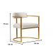 Kit 02 Poltronas Ohio Linho Marfim Estrutura Dourado