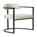 Kit 02 Poltronas Ohio Linho Marfim Estrutura Preto