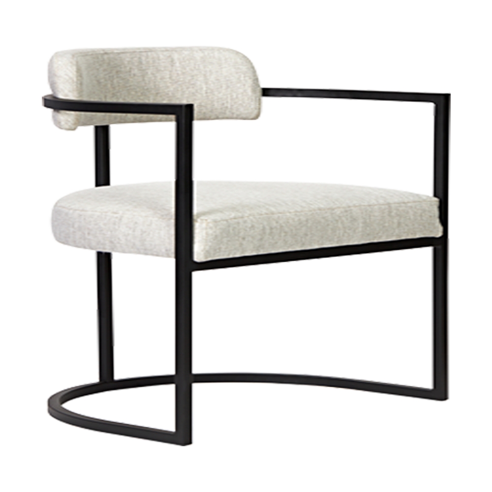 Kit 02 Poltronas Ohio Linho Marfim Estrutura Preto