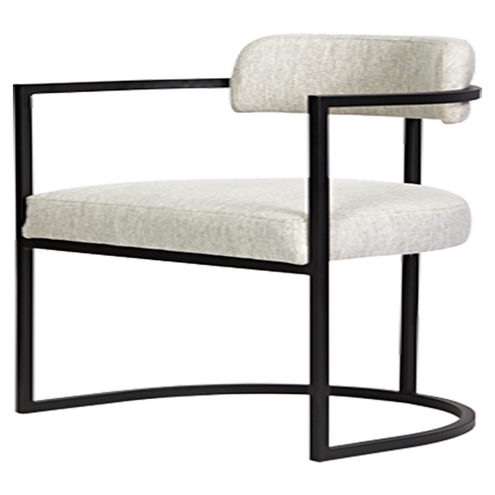 Kit 02 Poltronas Ohio Linho Marfim Estrutura Preto