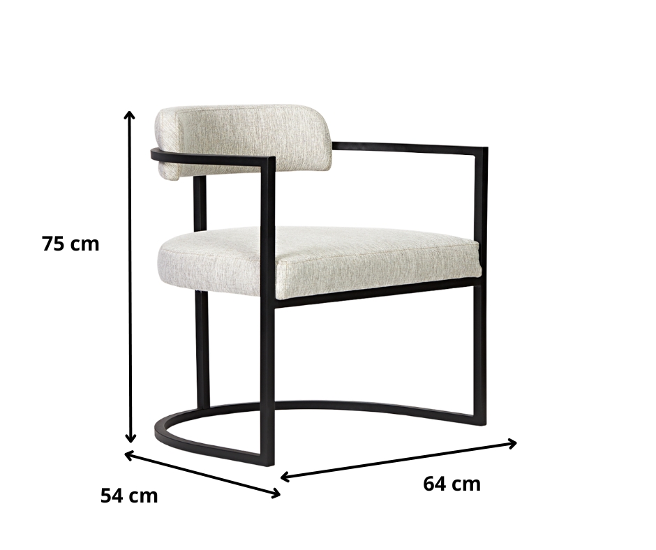 Kit 02 Poltronas Ohio Linho Marfim Estrutura Preto
