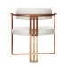 Kit 02 Poltronas Oregon Braço Madeira Linho Marfim Estrutura Bronze