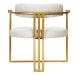 Kit 02 Poltronas Oregon Braço Madeira Linho Marfim Estrutura Dourado