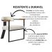 Kit 02 Poltronas Oregon Braço Madeira Linho Marfim Estrutura Preto Fosco