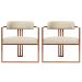 Kit 02 Poltronas Oregon Linho Bege Estrutura Bronze