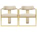 Kit 02 Poltronas Oregon Linho Bege Estrutura Dourado
