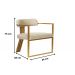 Kit 02 Poltronas Oregon Linho Bege Estrutura Dourado