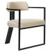 Kit 02 Poltronas Oregon Linho Bege Estrutura Preto Fosco