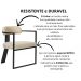 Kit 02 Poltronas Oregon Linho Bege Estrutura Preto Fosco
