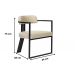 Kit 02 Poltronas Oregon Linho Bege Estrutura Preto Fosco