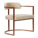 Poltronas Ohio Linho Bege Estrutura Bronze