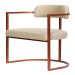 Poltronas Ohio Linho Bege Estrutura Bronze