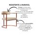 Poltronas Ohio Linho Bege Estrutura Bronze