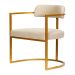 Poltronas Ohio Linho Bege Estrutura Dourado