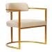 Poltronas Ohio Linho Bege Estrutura Dourado