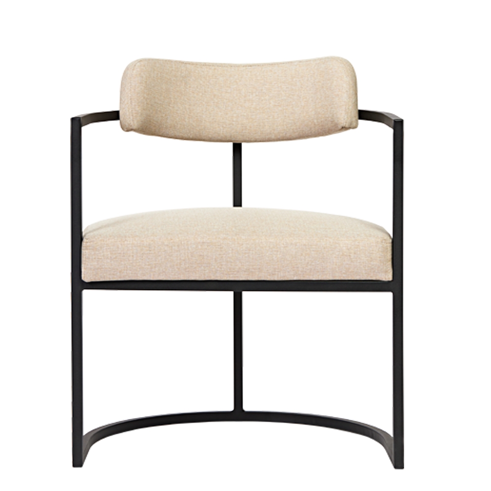 Poltronas Ohio Linho Bege Estrutura Preto Fosco