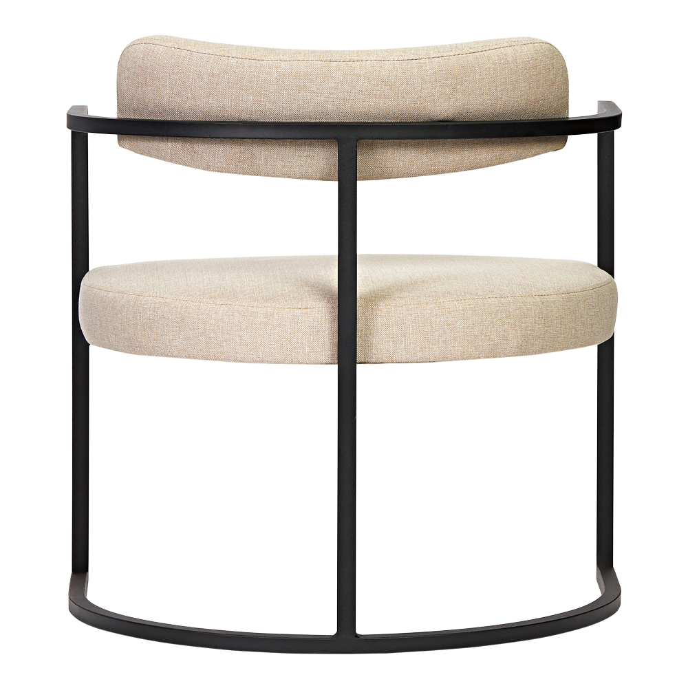 Poltronas Ohio Linho Bege Estrutura Preto Fosco