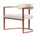 Poltronas Ohio Linho Marfim Estrutura Bronze