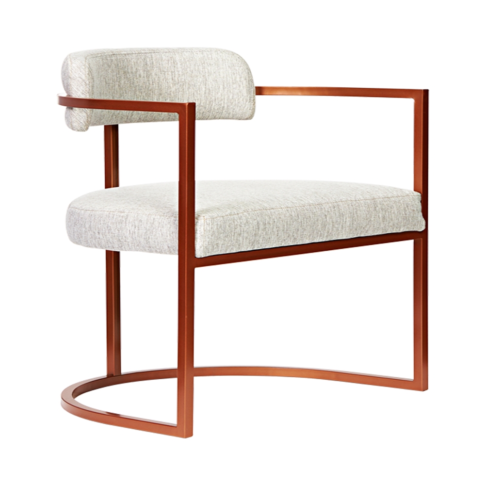 Poltronas Ohio Linho Marfim Estrutura Bronze